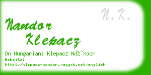 nandor klepacz business card